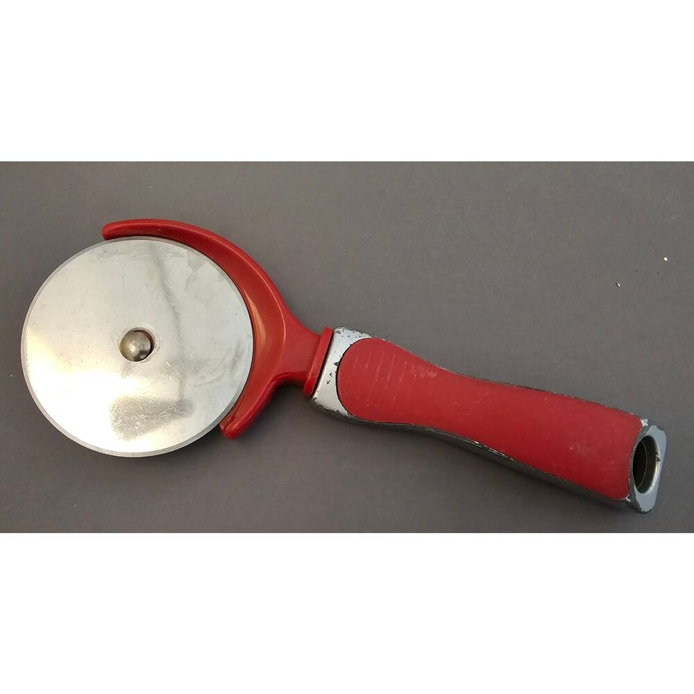 3" Pizza Cutter/Wheel, Slicer w/Red Metal Handle - 9" Long